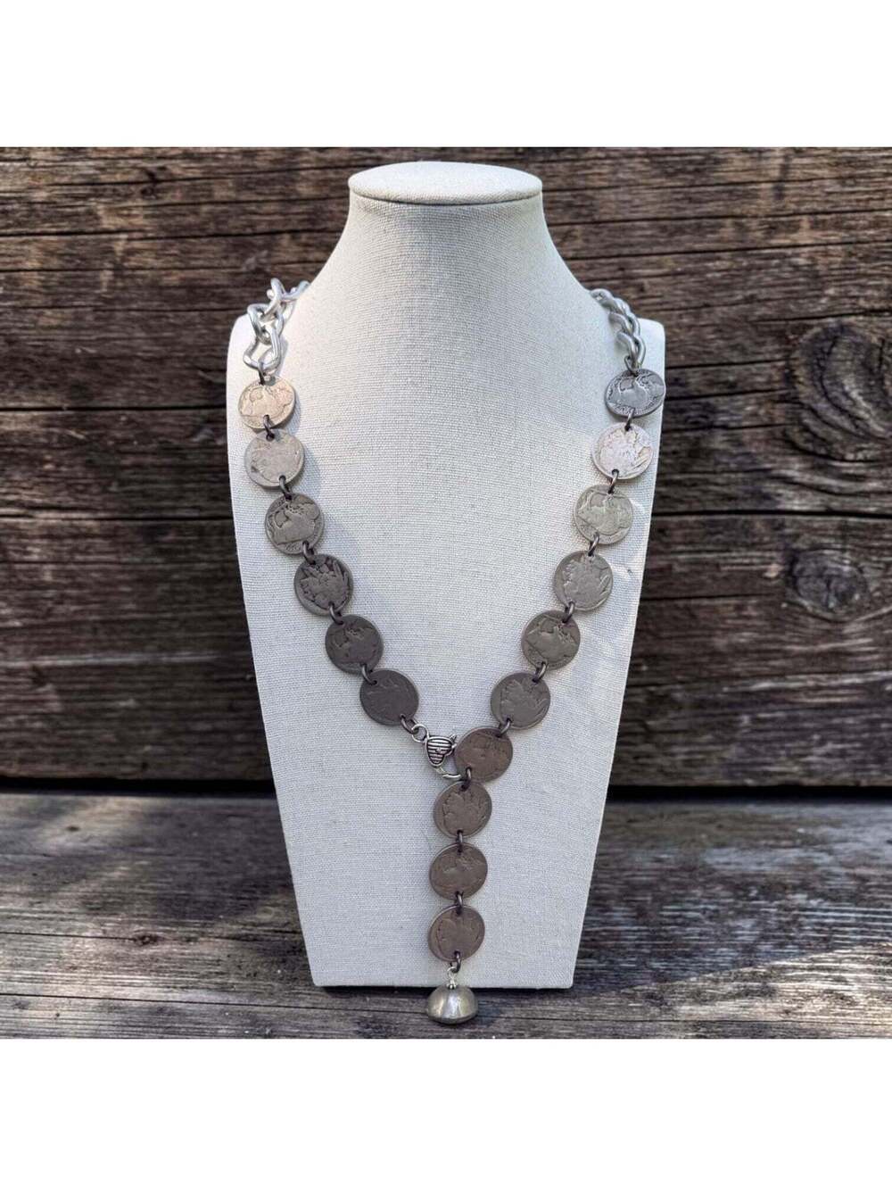 26" Buffalo Nickel Lariat - Handcrafted by Amy L.